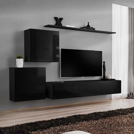 Meblościanka SWITCH SW 5 Czarny / Czarny Połysk SWITCH CZARNY Podstawowe