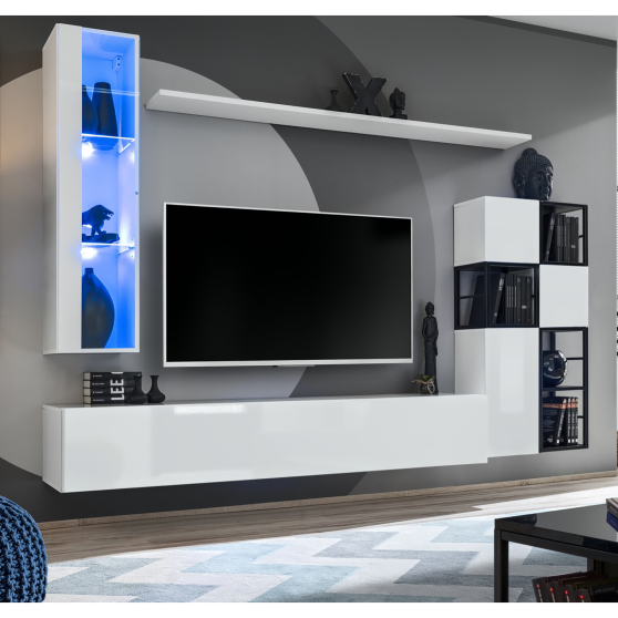 Meblościanka SWITCH SW M2 Biały / Czarny SWITCH METAL Podstawowe