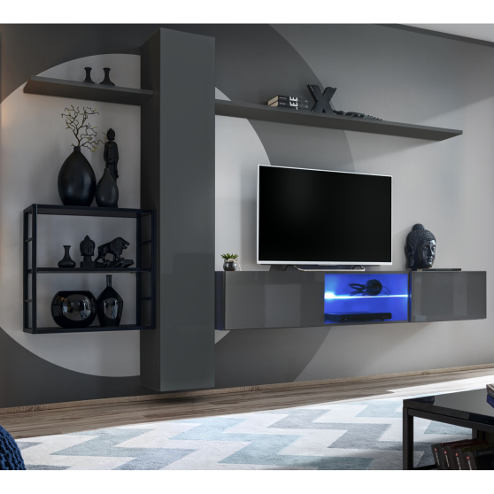 Meblościanka SWITCH SW M5 Grafit / Czarny SWITCH METAL Podstawowe