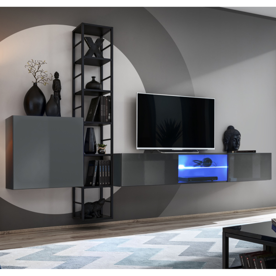 Meblościanka SWITCH SW M6 Grafit / Czarny SWITCH METAL Podstawowe