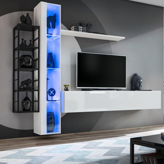 Meblościanka SWITCH SW M7 Biały / Czarny SWITCH METAL Podstawowe