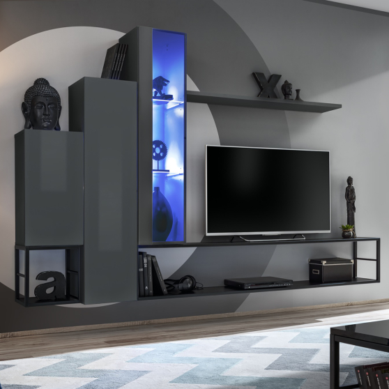 Meblościanka SWITCH SW M8 Grafit / Czarny SWITCH METAL Podstawowe