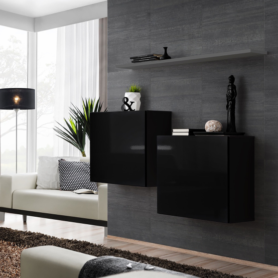 Zestaw dwóch komód SB1 Czarny / Grafit SWITCH GRAFIT / CZARNY Podstawowe