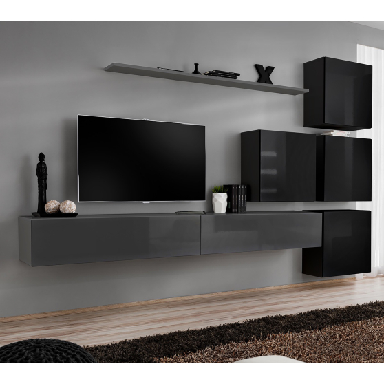 Meblościanka SWITCH SW 9 Grafit / Czarny SWITCH GRAFIT / CZARNY Podstawowe