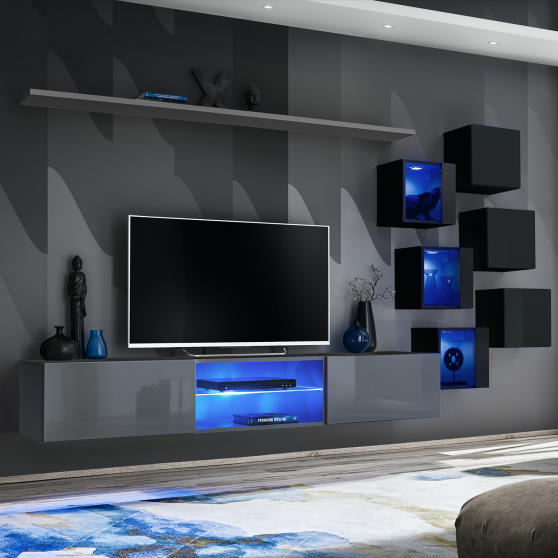 Meblościanka SWITCH SW 21 Grafit / Czarny SWITCH GRAFIT / CZARNY Podstawowe