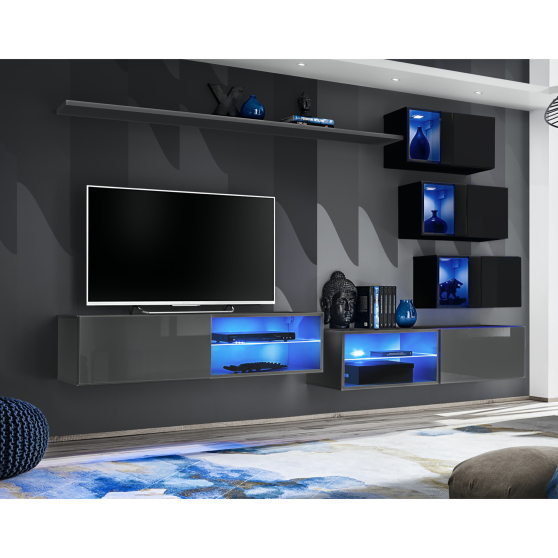 Meblościanka SWITCH SW 24 Grafit / Czarny SWITCH GRAFIT / CZARNY Podstawowe