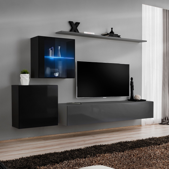 Meblościanka SWITCH SW 15 Czarny / Grafit SWITCH GRAFIT / CZARNY Podstawowe