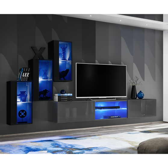 Meblościanka SWITCH SW 22 Czarny / Grafit SWITCH GRAFIT / CZARNY Podstawowe