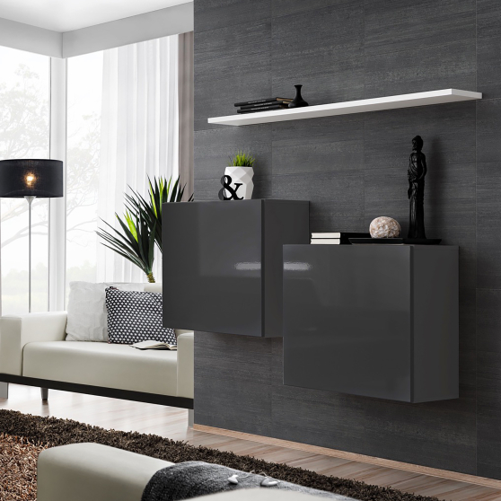 Zestaw dwóch komód SB1 Grafit / Biały SWITCH GRAFIT / BIAŁY Podstawowe