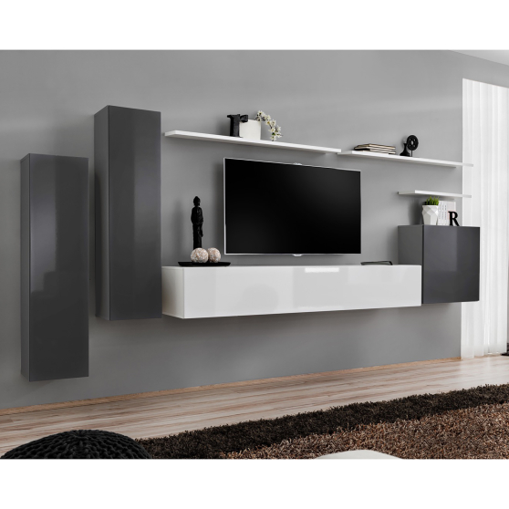 Meblościanka SWITCH SW 1 Grafit / Biały SWITCH GRAFIT / BIAŁY Podstawowe