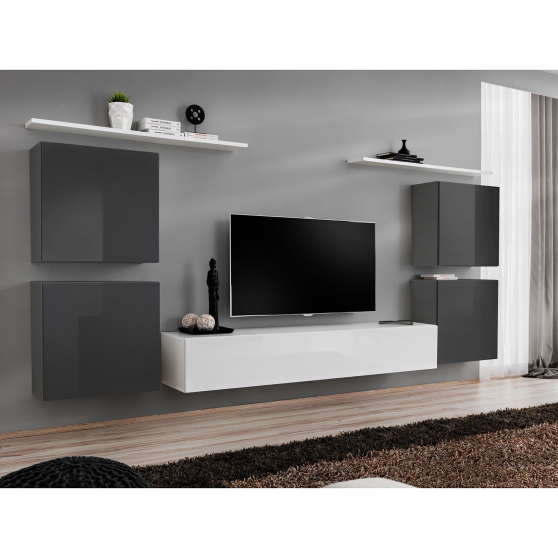 Meblościanka SWITCH SW 4 Grafit / Biały SWITCH GRAFIT / BIAŁY Podstawowe