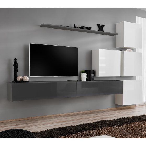 Meblościanka SWITCH SW 9 Grafit / Biały SWITCH GRAFIT / BIAŁY Podstawowe