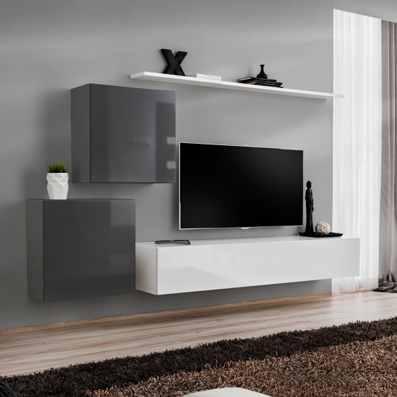 Meblościanka SWITCH SW 5 Grafit / Biały SWITCH GRAFIT / BIAŁY Podstawowe