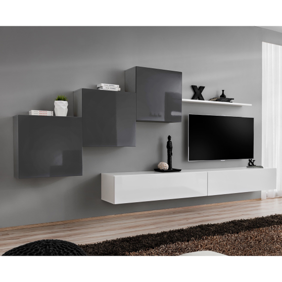 Meblościanka SWITCH SW 10 Grafit / Biały SWITCH GRAFIT / BIAŁY Podstawowe