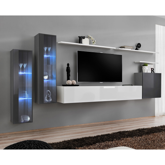 Meblościanka SWITCH SW 11 Grafit / Biały SWITCH GRAFIT / BIAŁY Podstawowe