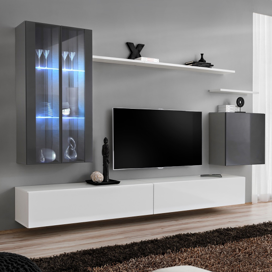 Meblościanka SWITCH SW 12 Grafit / Biały SWITCH GRAFIT / BIAŁY Podstawowe