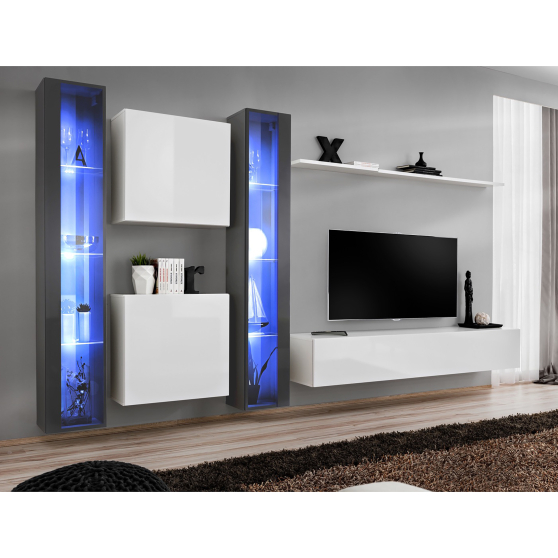 Meblościanka SWITCH SW 16 Grafit / Biały SWITCH GRAFIT / BIAŁY Podstawowe