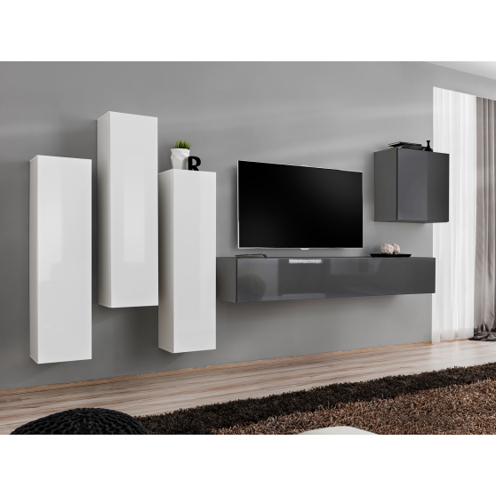 Meblościanka SWITCH SW 3 Biały / Grafit SWITCH GRAFIT / BIAŁY Podstawowe