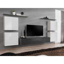 Meblościanka SWITCH SW 4 Biały / Grafit SWITCH GRAFIT / BIAŁY Podstawowe