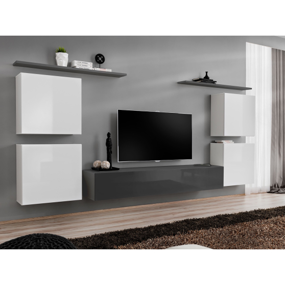 Meblościanka SWITCH SW 4 Biały / Grafit SWITCH GRAFIT / BIAŁY Podstawowe