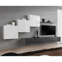 Meblościanka SWITCH SW 10 Biały / Grafit SWITCH GRAFIT / BIAŁY Podstawowe