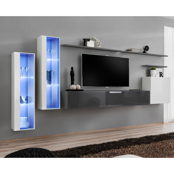 Meblościanka SWITCH SW 11 Biały / Grafit SWITCH GRAFIT / BIAŁY Podstawowe