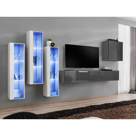 Meblościanka SWITCH SW 13 Biały / Grafit SWITCH GRAFIT / BIAŁY Podstawowe