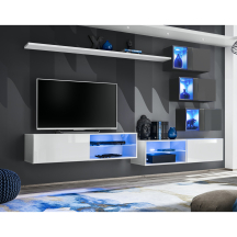 Meblościanka SWITCH SW 24 Biały / Grafit SWITCH GRAFIT / BIAŁY Podstawowe