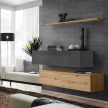 Zestaw dwóch szafek RTV SB2 Grafit / Wotan SWITCH GRAFIT / WOTAN Podstawowe