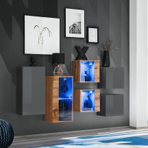 Zestaw szafek wiszących z oświetleniem SB 4Grafit / Wotan SWITCH GRAFIT / WOTAN Podstawowe