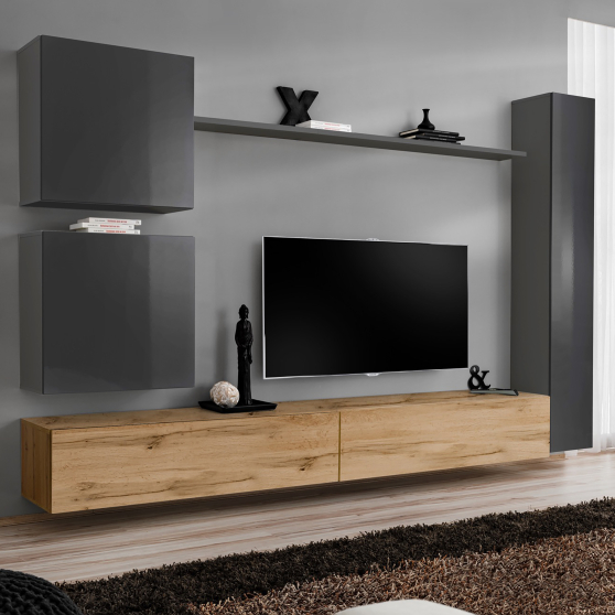 Meblościanka SWITCH SW 8 Grafit / Wotan SWITCH GRAFIT / WOTAN Podstawowe