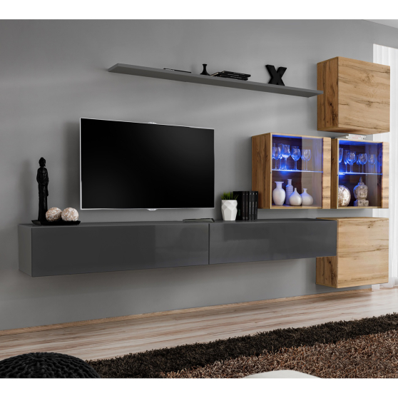 Meblościanka SWITCH SW 19 Grafit / Wotan SWITCH GRAFIT / WOTAN Podstawowe