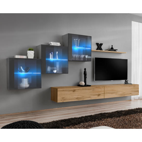 Meblościanka SWITCH SW 20 Grafit / Wotan SWITCH GRAFIT / WOTAN Podstawowe