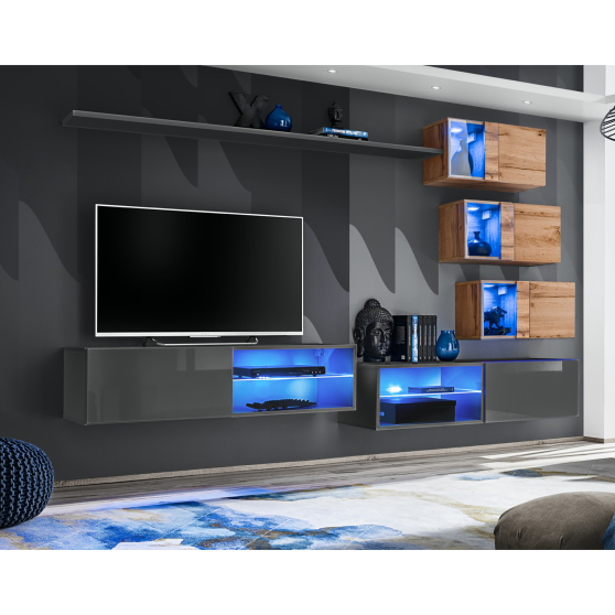 Meblościanka SWITCH SW 24 Grafit / Wotan SWITCH GRAFIT / WOTAN Podstawowe