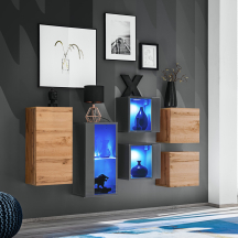 Zestaw szafek wiszących z oświetleniem SB 4Wotan / Grafit SWITCH GRAFIT / WOTAN Podstawowe