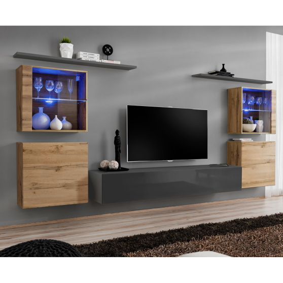 Meblościanka SWITCH SW 14 Wotan / Grafit SWITCH GRAFIT / WOTAN Podstawowe