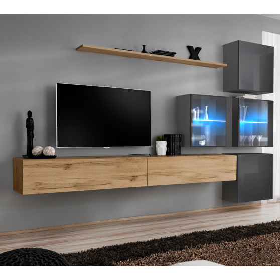 Meblościanka SWITCH SW 19 Wotan / Grafit SWITCH GRAFIT / WOTAN Podstawowe