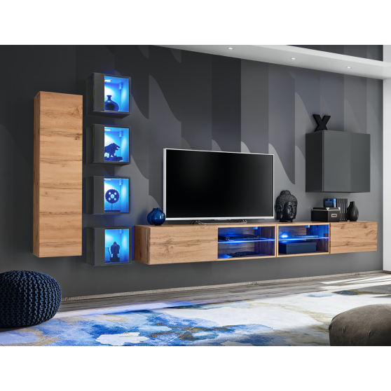 Meblościanka SWITCH SW 26 Wotan / Grafit SWITCH GRAFIT / WOTAN Podstawowe