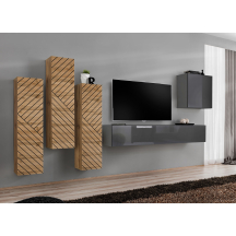 Meblościanka SWITCH SW 3 Wotan / Grafit / Wotan front frezowany SWITCH GRAFIT / WOTAN LAMEL Podstawowe