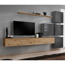 Meblościanka SWITCH SW 9 Wotan / Grafit / Wotan front frezowany SWITCH GRAFIT / WOTAN LAMEL Podstawowe