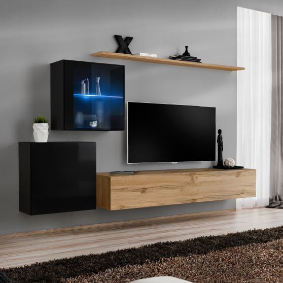 Meblościanka SWITCH SW 15 Czarny / Wotan SWITCH CZARNY / WOTAN Podstawowe