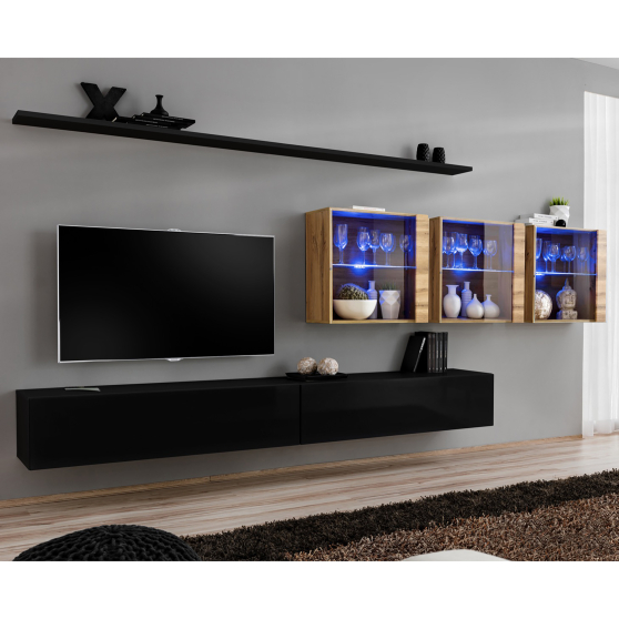 Meblościanka SWITCH SW 17 Czarny / Wotan SWITCH CZARNY / WOTAN Podstawowe