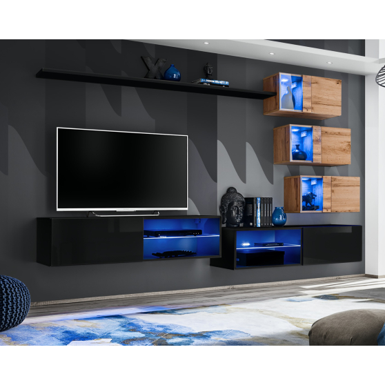 Meblościanka SWITCH SW 24 Czarny / Wotan SWITCH CZARNY / WOTAN Podstawowe