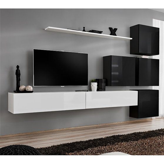 Meblościanka SWITCH SW 9 Biały / Czarny SWITCH CZARNY / BIAŁY Podstawowe