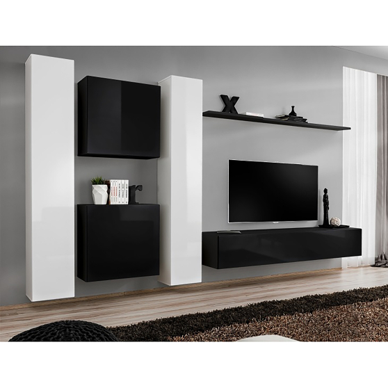 Meblościanka SWITCH SW 6 Biały / Czarny SWITCH CZARNY / BIAŁY Podstawowe