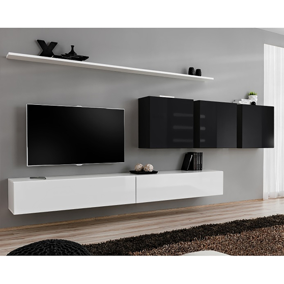 Meblościanka SWITCH SW 7 Biały / Czarny SWITCH CZARNY / BIAŁY Podstawowe