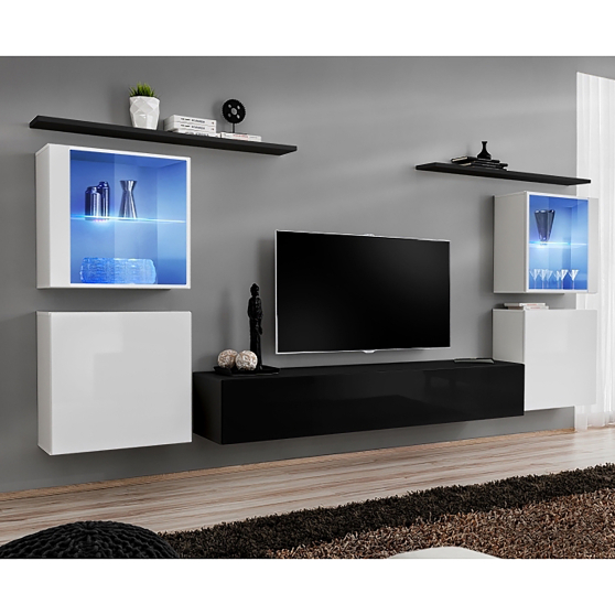 Meblościanka SWITCH SW 14 Biały / Czarny SWITCH CZARNY / BIAŁY Podstawowe