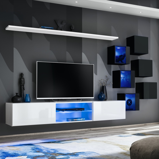 Meblościanka SWITCH SW 21 Biały / Czarny SWITCH CZARNY / BIAŁY Podstawowe