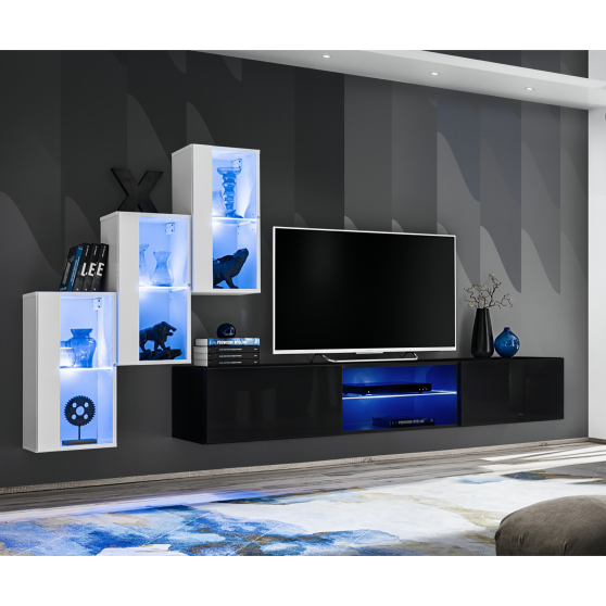 Meblościanka SWITCH SW 22 Biały / Czarny SWITCH CZARNY / BIAŁY Podstawowe