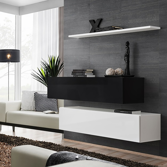 Zestaw dwóch szafek RTV SB2 Czarny / Biały SWITCH CZARNY / BIAŁY Podstawowe